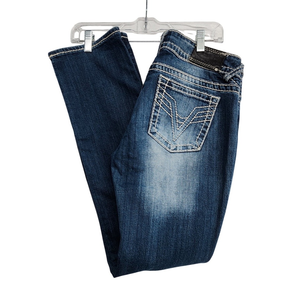 Vigoss 30x32 Blue The Chelsea Straight Jeans Thick Stitch Y2K McBling Western